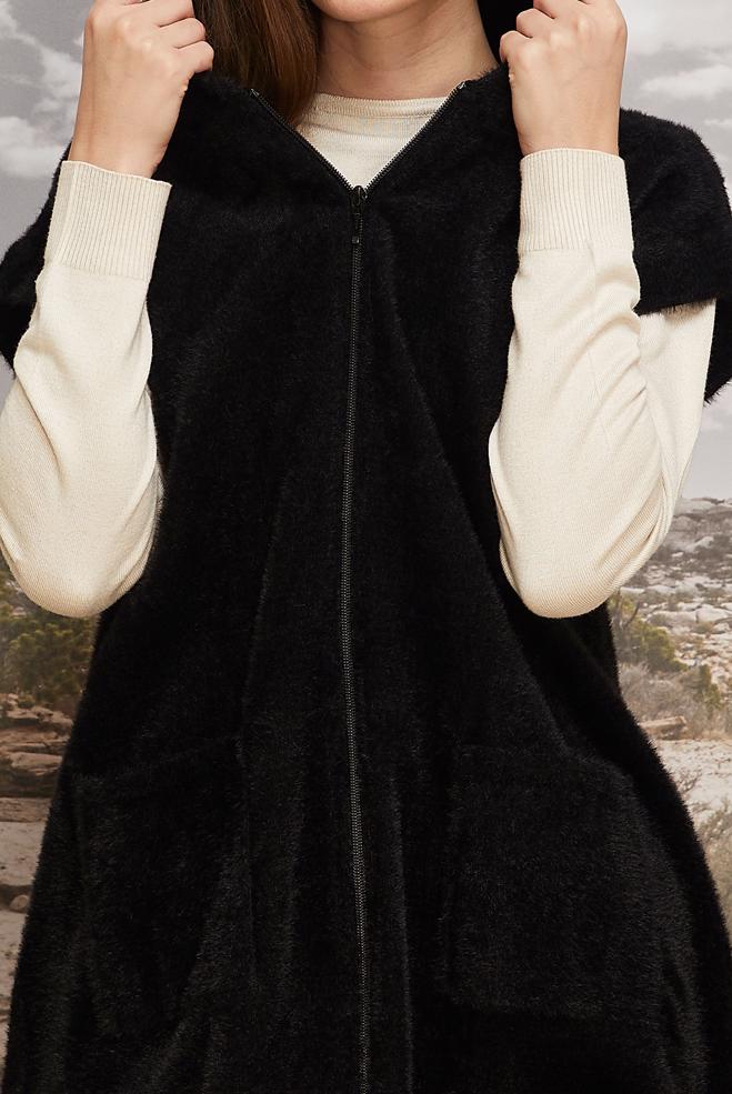 Tesettür giyim SİYAH TRİKO YELEK 45933 - ALVİNA