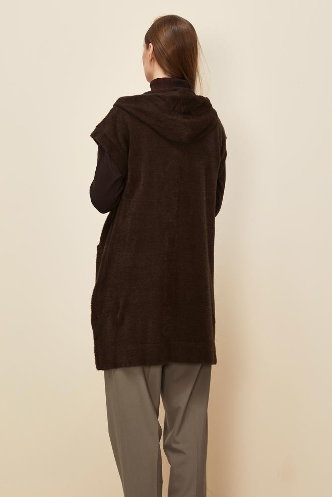 Tesettür giyim KAHVE TRİKO YELEK 45933 - ALVİNA