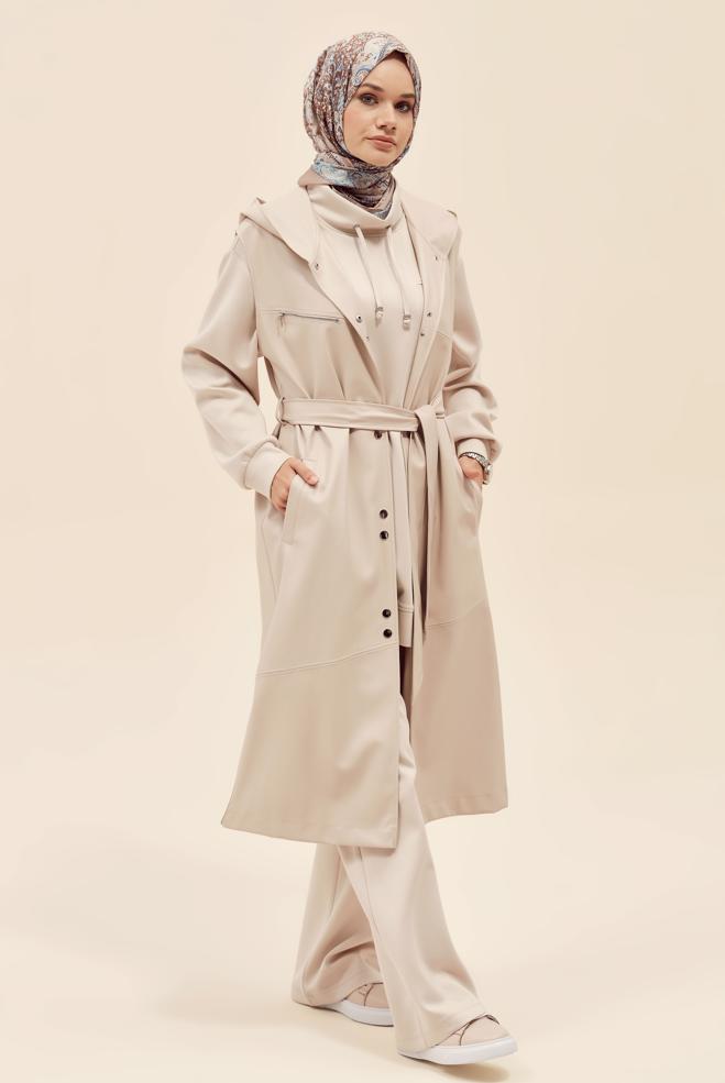 Hijab clothing BEIGE 45962 622 DERİ ZARA YELEK 38-46 TEK42 - ALVİNA