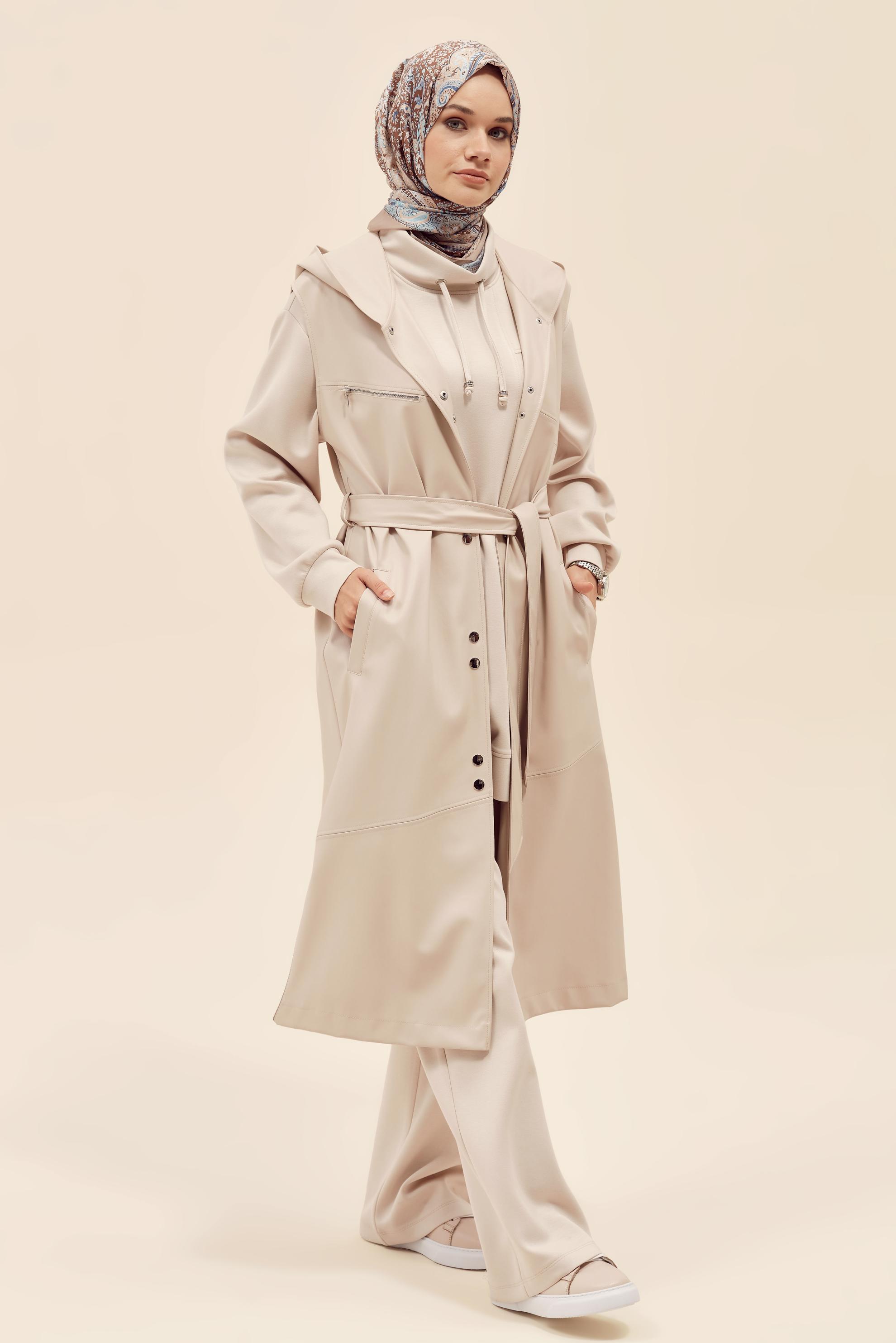 Hijab clothing BEIGE 45962 622 DERİ ZARA YELEK 38-46 TEK42