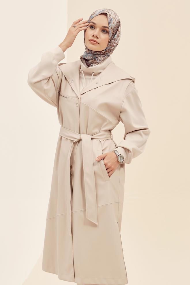 Hijab clothing BEIGE 45962 622 DERİ ZARA YELEK 38-46 TEK42 - ALVİNA
