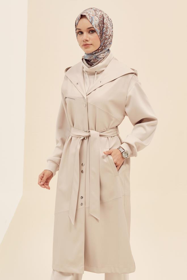 Hijab clothing BEIGE 45962 622 DERİ ZARA YELEK 38-46 TEK42 - ALVİNA