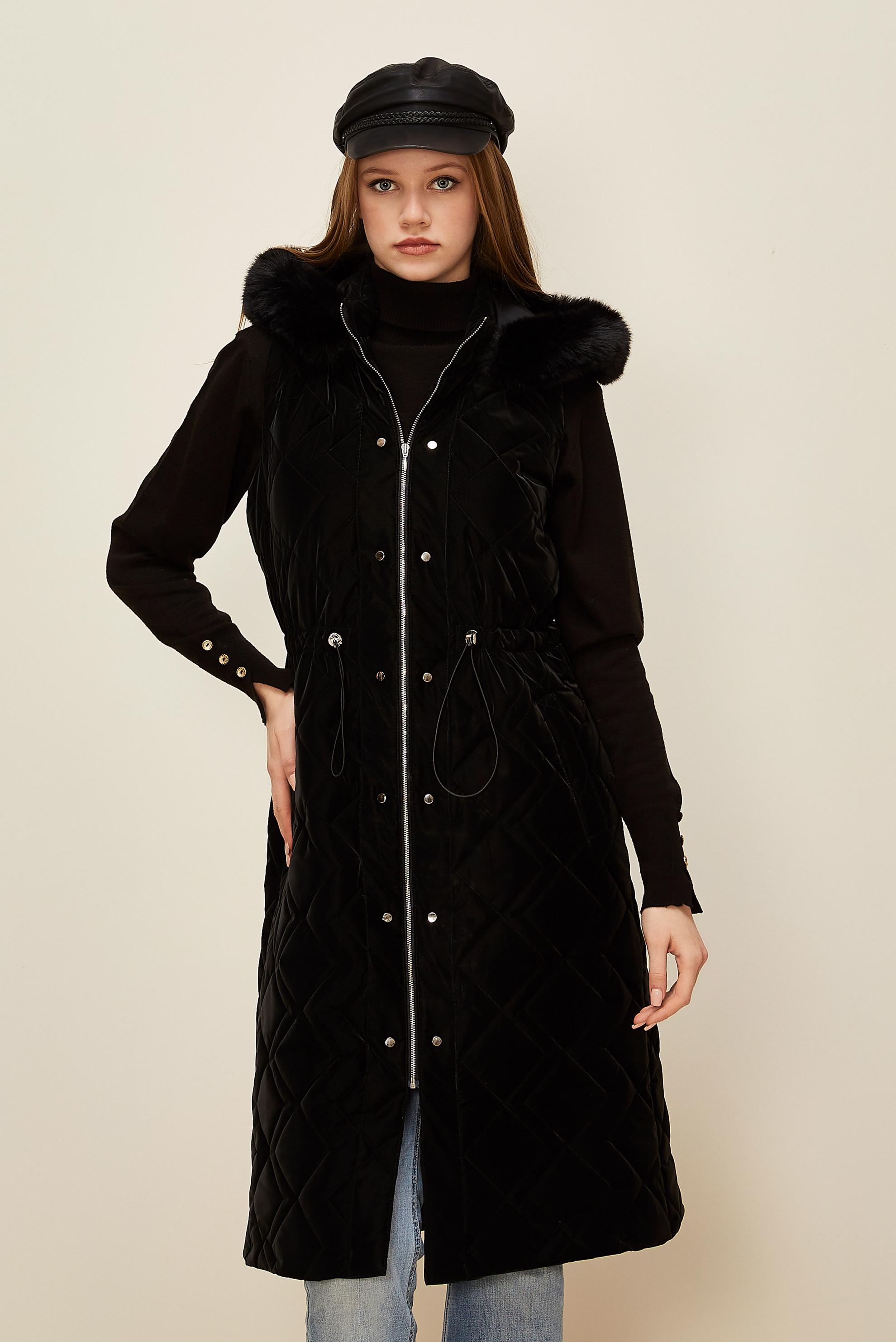 Tesettür giyim SİYAH KAPİTONE YELEK 45975