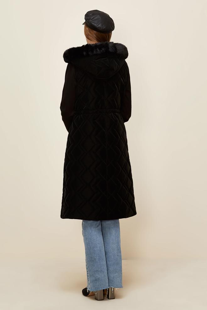 Vêtements hijab NOIR GILET MATELASSÉ 45975 - ALVİNA