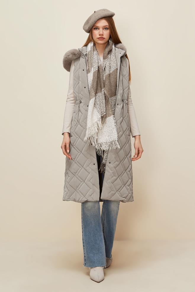 Vêtements hijab BEIGE GILET MATELASSÉ 45975 - ALVİNA