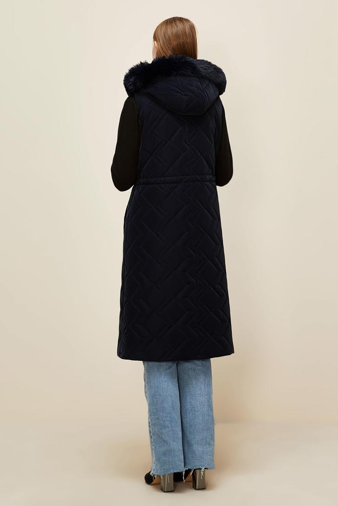 Vêtements hijab BLEU MARINE GILET MATELASSÉ 45975 - ALVİNA