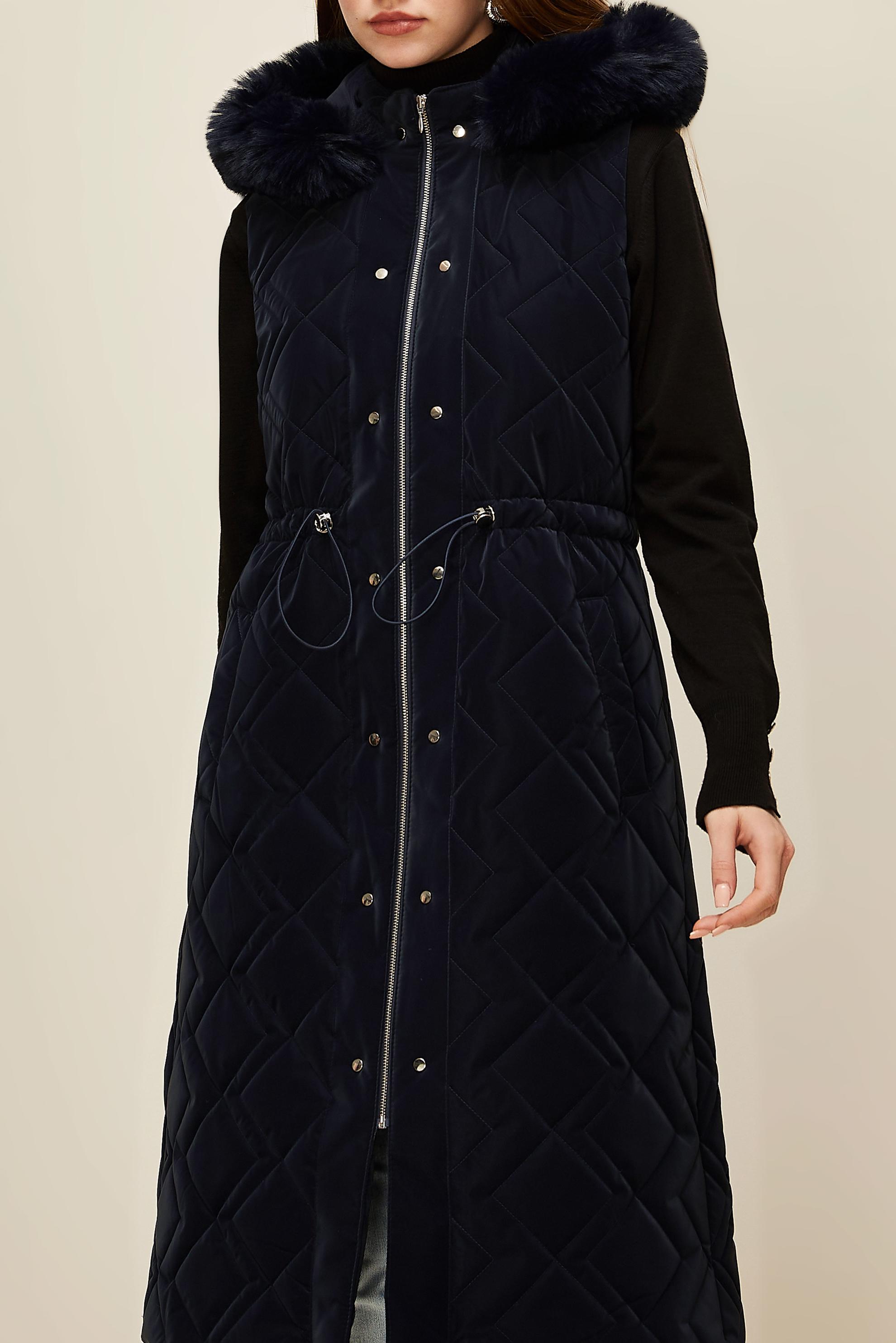 Tesettür giyim LACİVERT KAPİTONE YELEK 45975