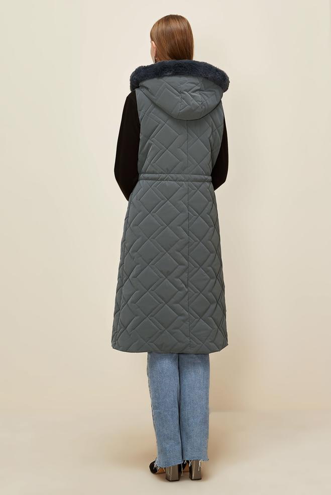 Vêtements hijab GRIS GILET MATELASSÉ 45975 - ALVİNA