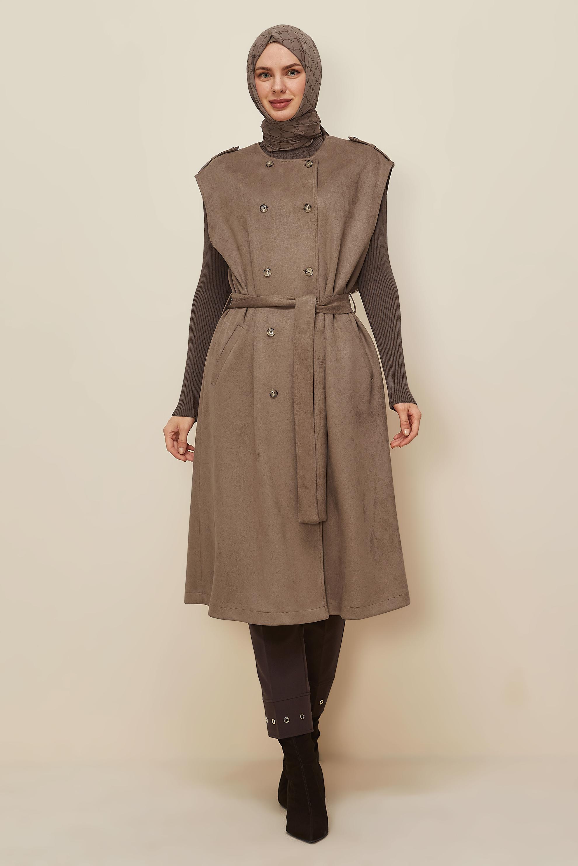 Vêtements hijab BRUN 46085 EDNA SÜET YELEK 40-46 TEK38