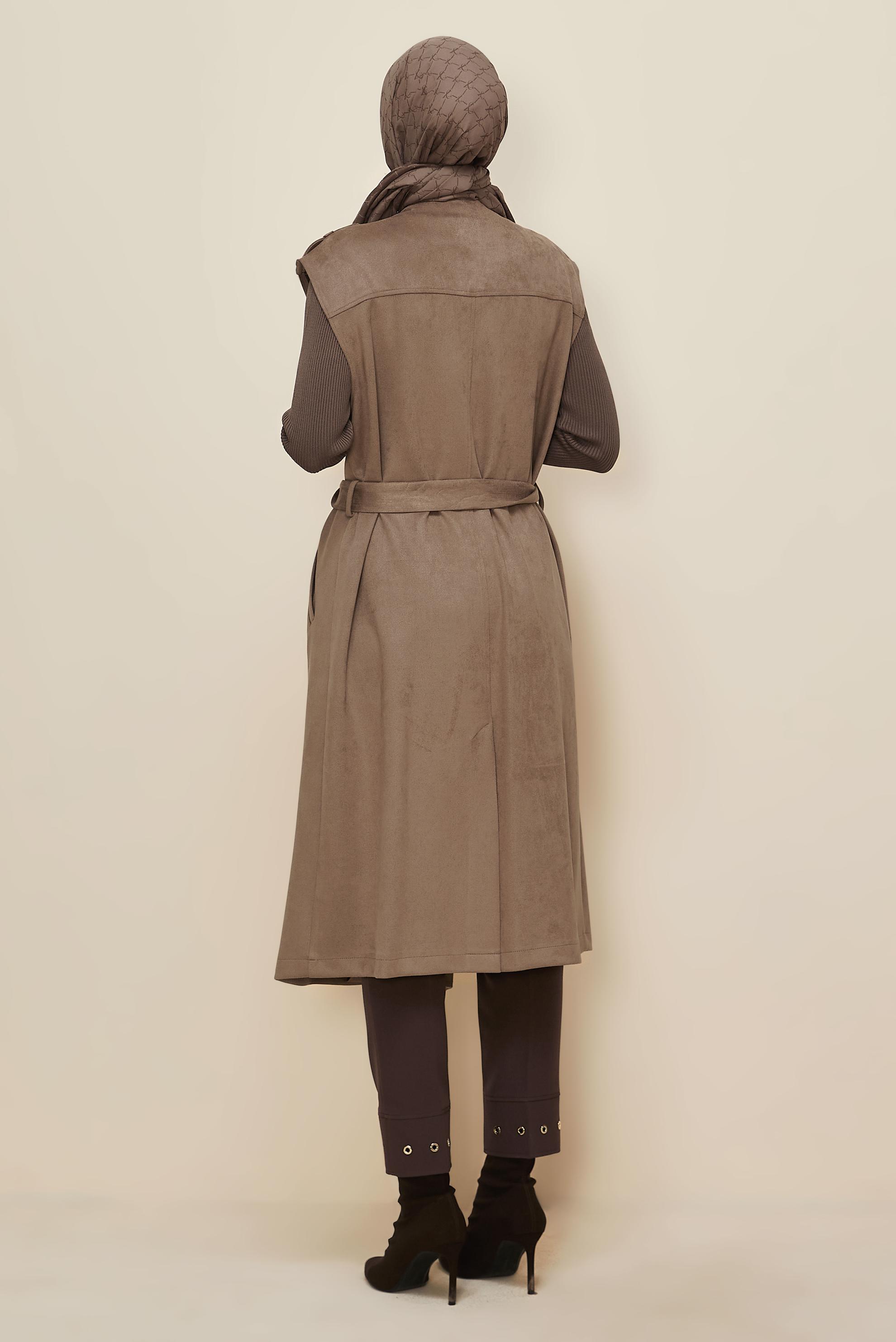 Vêtements hijab BRUN 46085 EDNA SÜET YELEK 40-46 TEK38