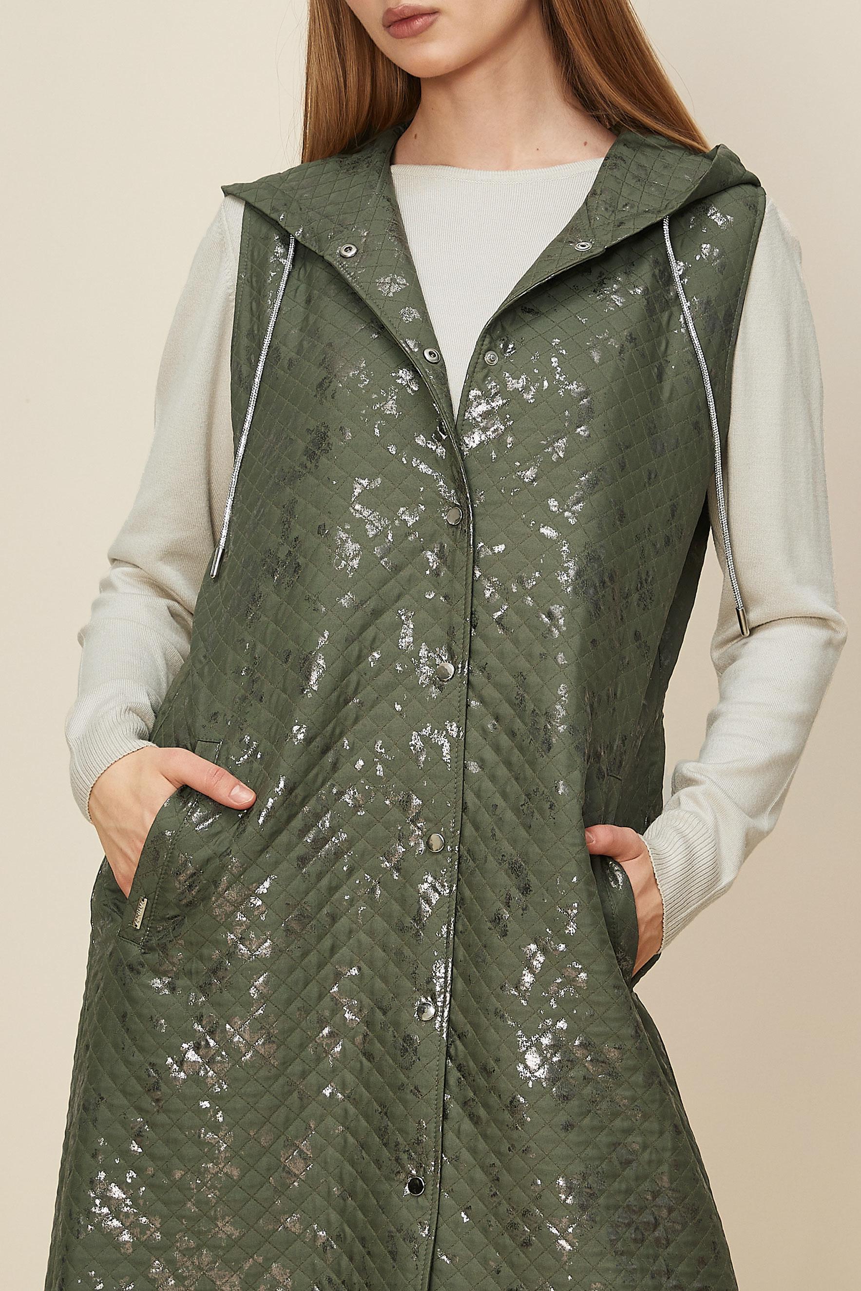 Hijab clothing KHAKI FOIL PRINTED QUILTED VEST 46109
