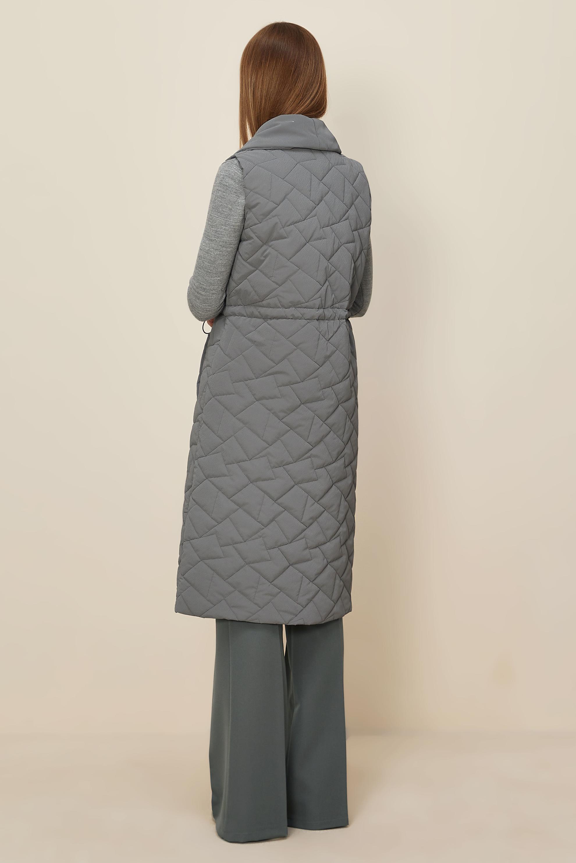 Tesettür giyim GRİ BÜZGÜ DETAYLI KAPİTONE YELEK 46148