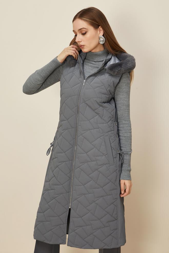 Hijab clothing GREY 46149 COMBO YELEK 38-46 TEK 40 - ALVİNA