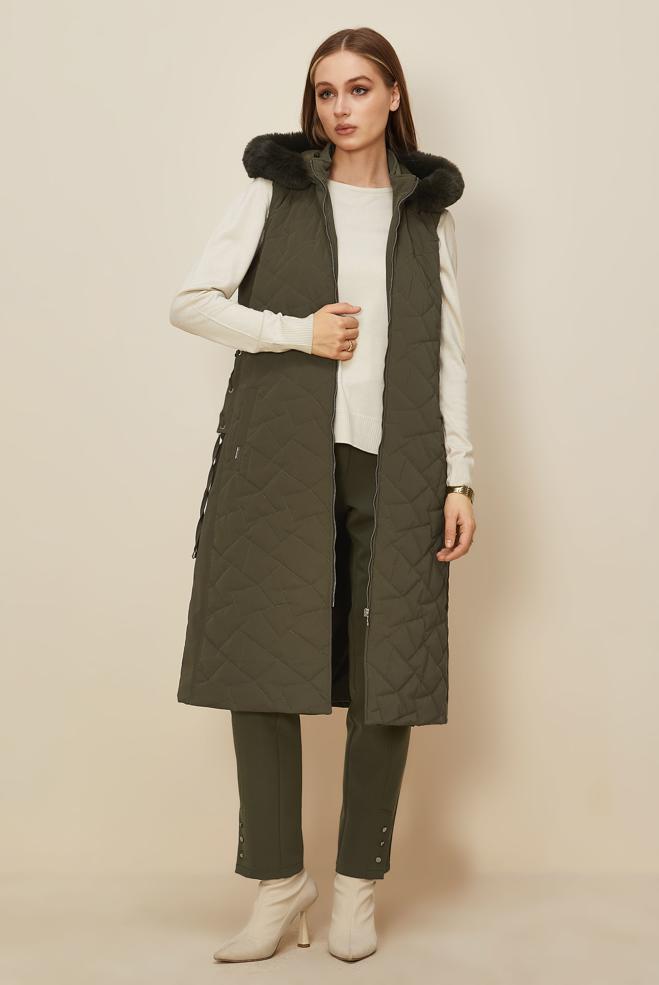 Hijab clothing KHAKI 46149 COMBO YELEK 38-46 TEK 40 - ALVİNA