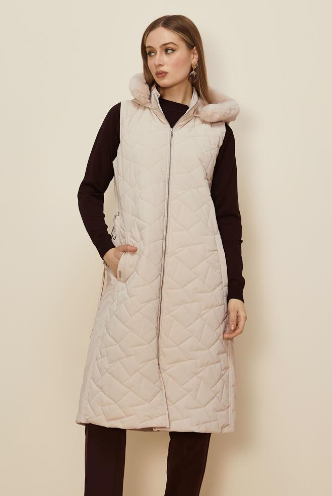 Hijab clothing BEIGE 46149 COMBO YELEK 38-46 TEK 40 - ALVİNA