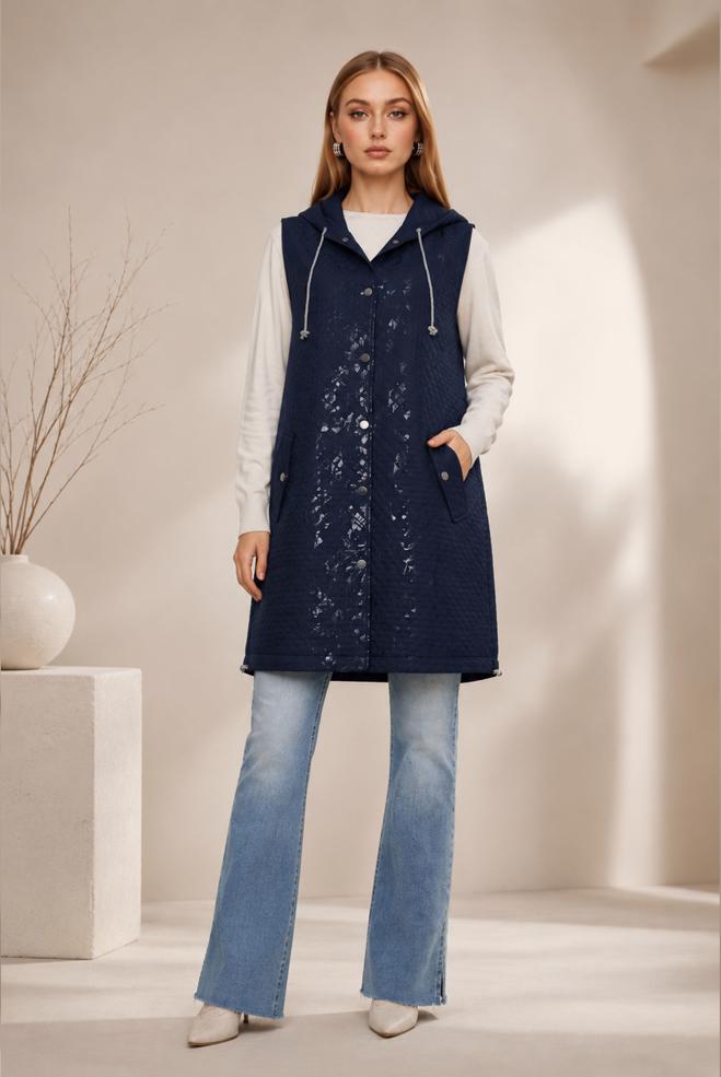 Hijab clothing NAVY BLUE 46150 1261 VARAK YELEK 38-46 TEK 40/42 - ALVİNA