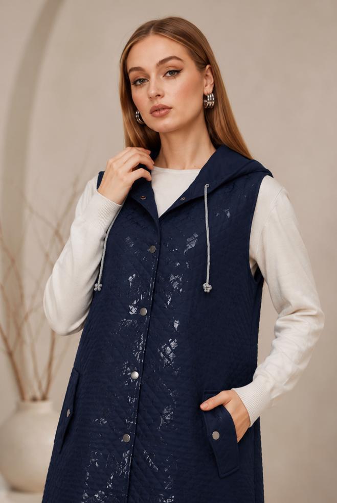 Hijab clothing NAVY BLUE 46150 1261 VARAK YELEK 38-46 TEK 40/42 - ALVİNA