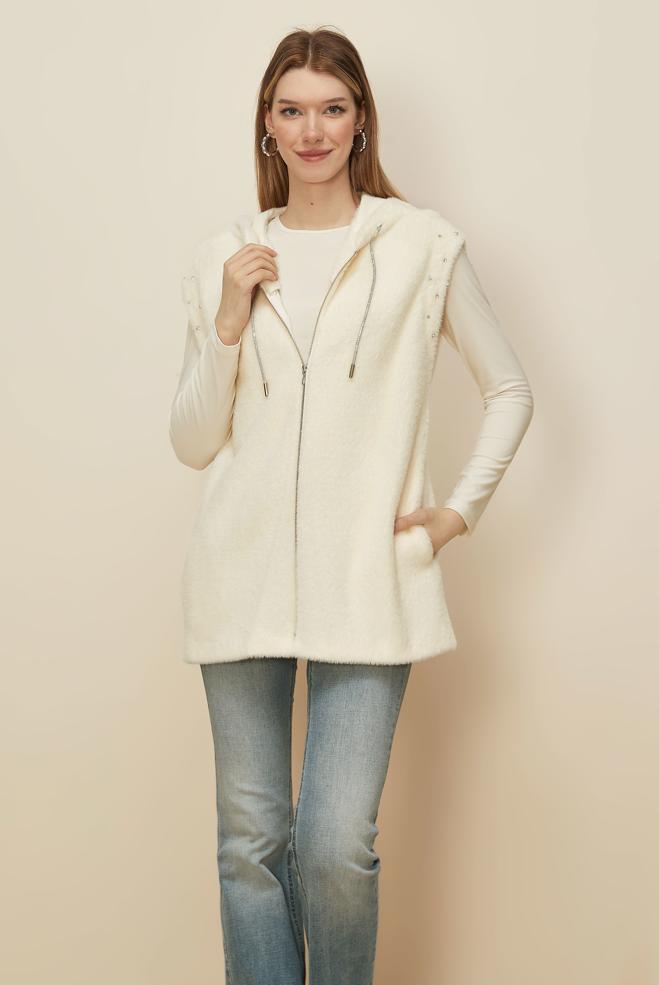 Tesettür giyim BEYAZ 46151 8529 YELEK 38-44 TEK 40 - ALVİNA