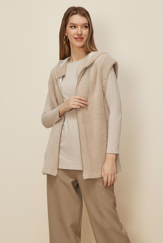 Hijab clothing BEIGE 46151 8529 YELEK 38-44 TEK 40 - ALVİNA