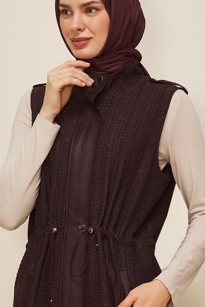 Vêtements hijab ROUGE BORDEAUX 46169 6341 YELEK 38-44 - ALVİNA