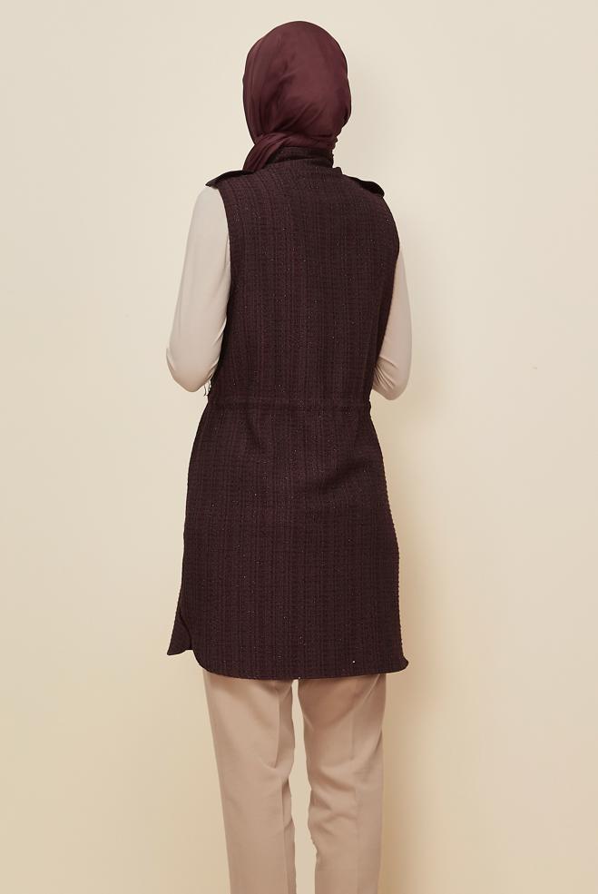 Vêtements hijab ROUGE BORDEAUX 46169 6341 YELEK 38-44 - ALVİNA