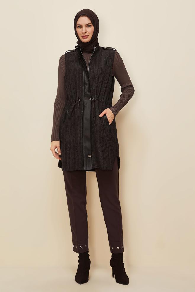 Vêtements hijab BRUN 46169 6341 YELEK 38-44 - ALVİNA