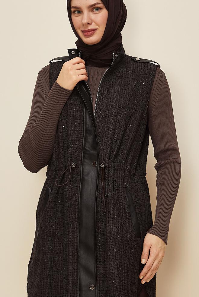 Vêtements hijab BRUN 46169 6341 YELEK 38-44 - ALVİNA