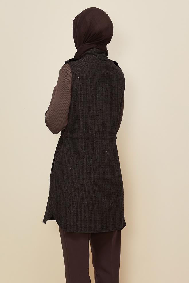 Vêtements hijab BRUN 46169 6341 YELEK 38-44 - ALVİNA