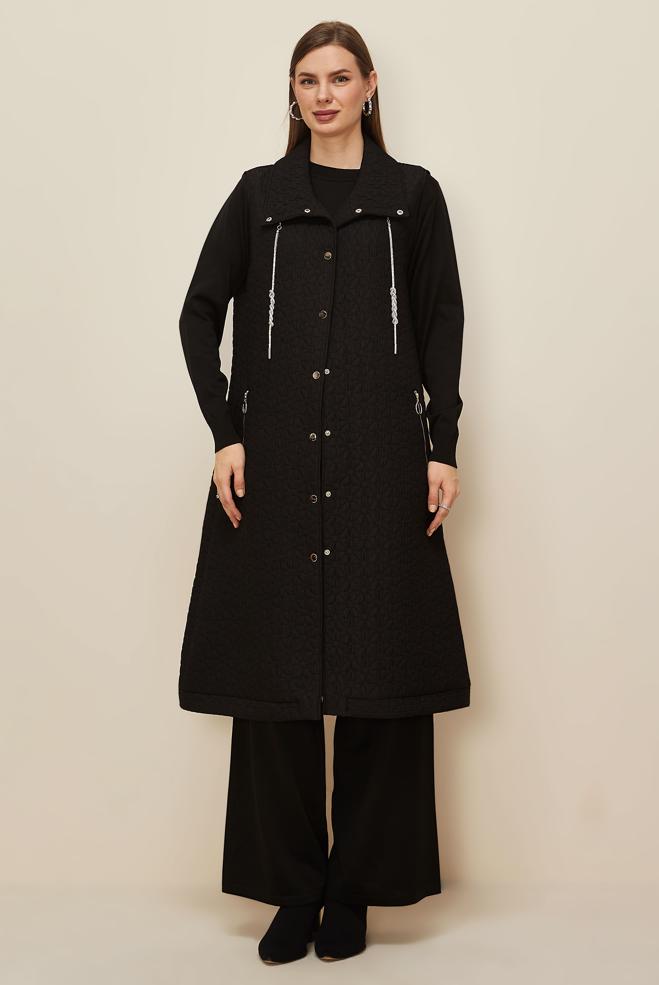 Tesettür giyim SİYAH 46198 67501 YELEK 40-48 TEK 38 - ALVİNA