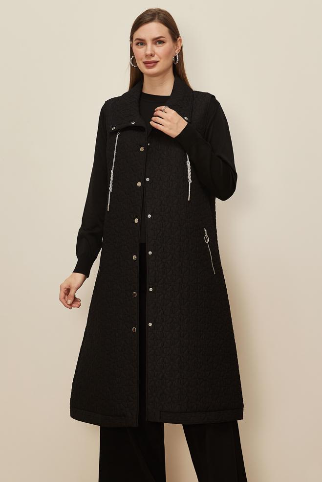 Tesettür giyim SİYAH 46198 67501 YELEK 40-48 TEK 38 - ALVİNA