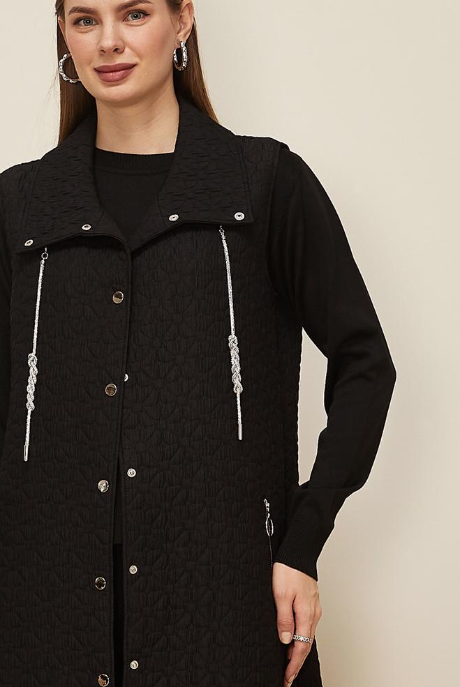 Tesettür giyim SİYAH 46198 67501 YELEK 40-48 TEK 38 - ALVİNA