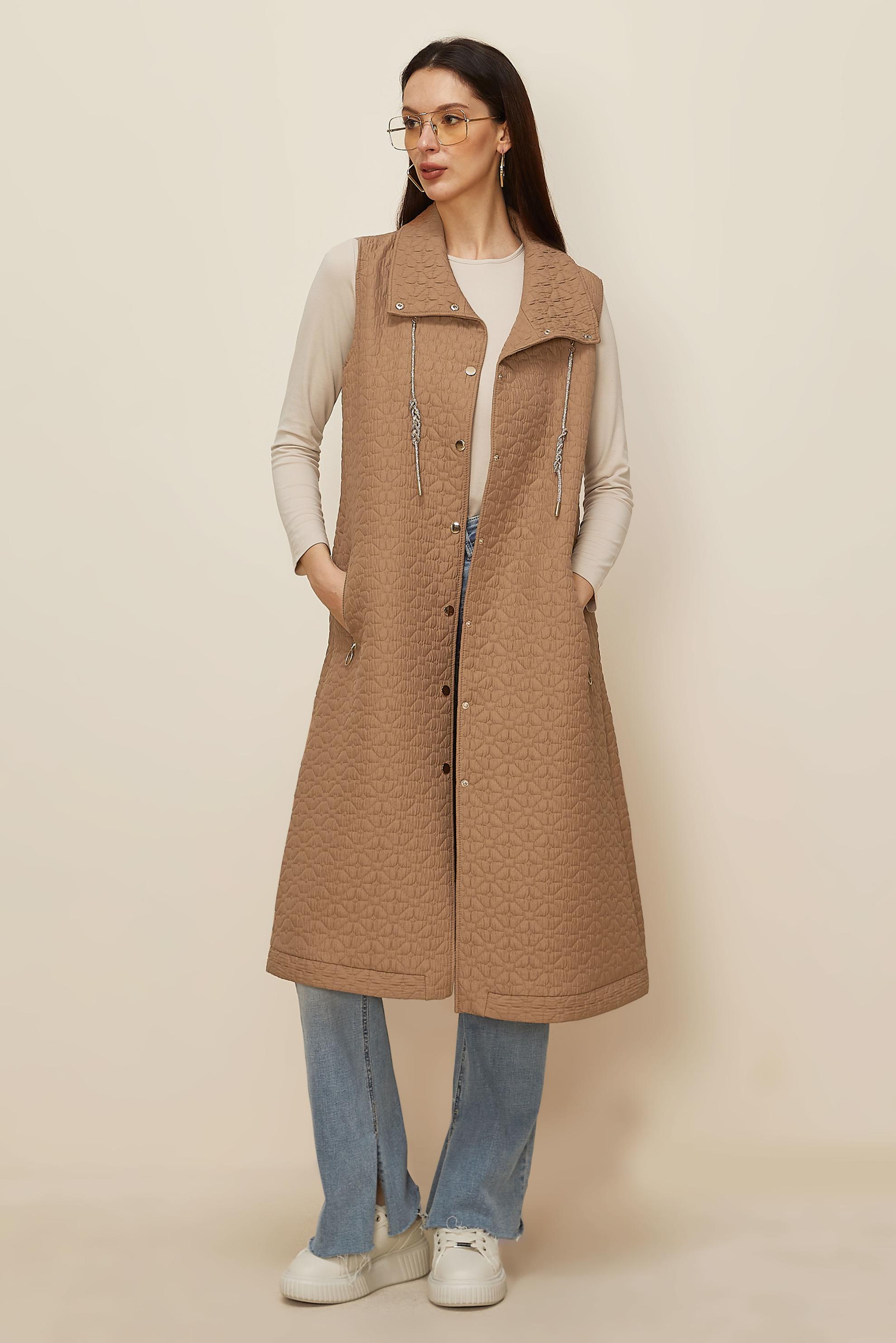 Tesettür giyim KAHVE 46198 67501 YELEK 40-48 TEK 38