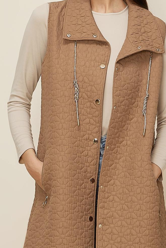 Tesettür giyim KAHVE 46198 67501 YELEK 40-48 TEK 38 - ALVİNA