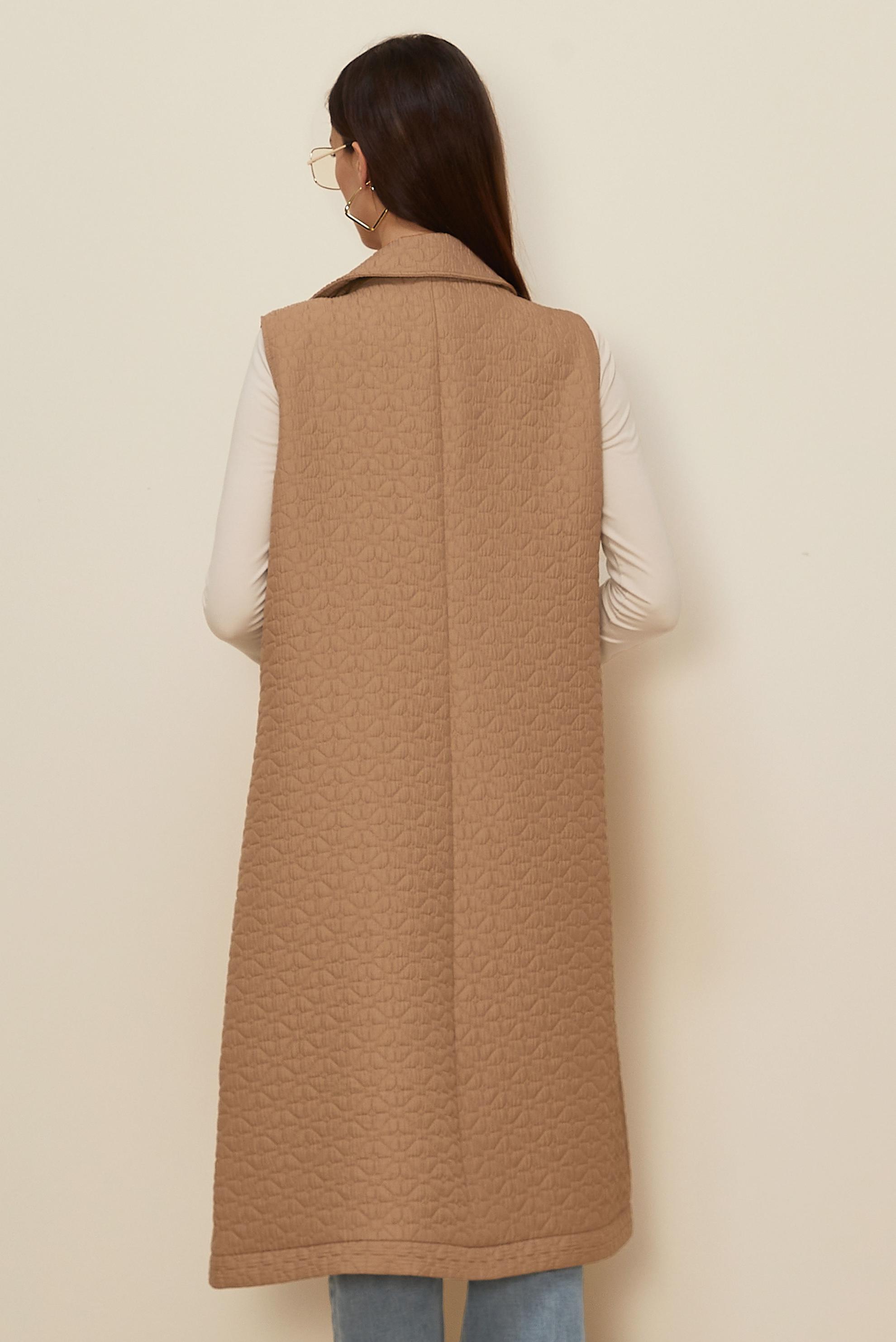 Tesettür giyim KAHVE 46198 67501 YELEK 40-48 TEK 38