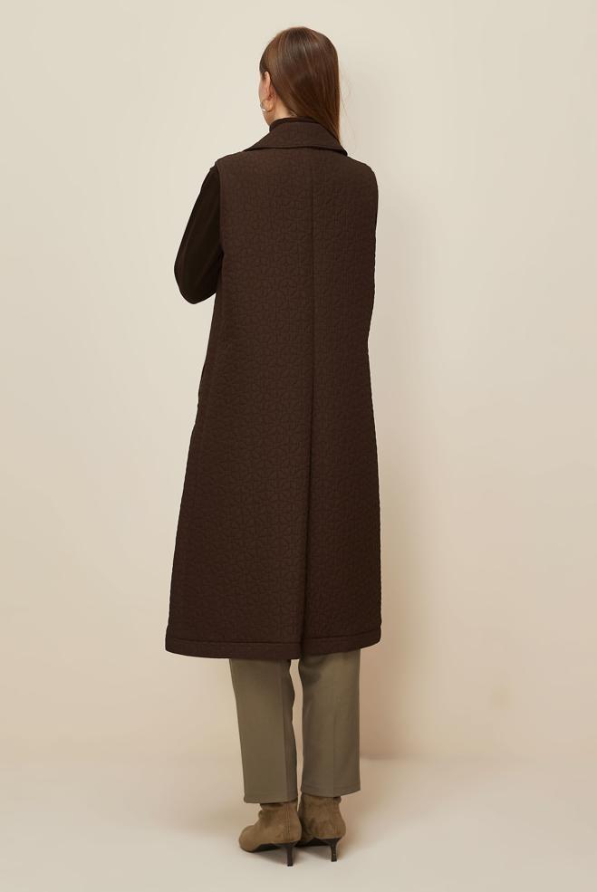 Tesettür giyim KAHVE 46198 67501 YELEK 40-48 TEK 38 - ALVİNA