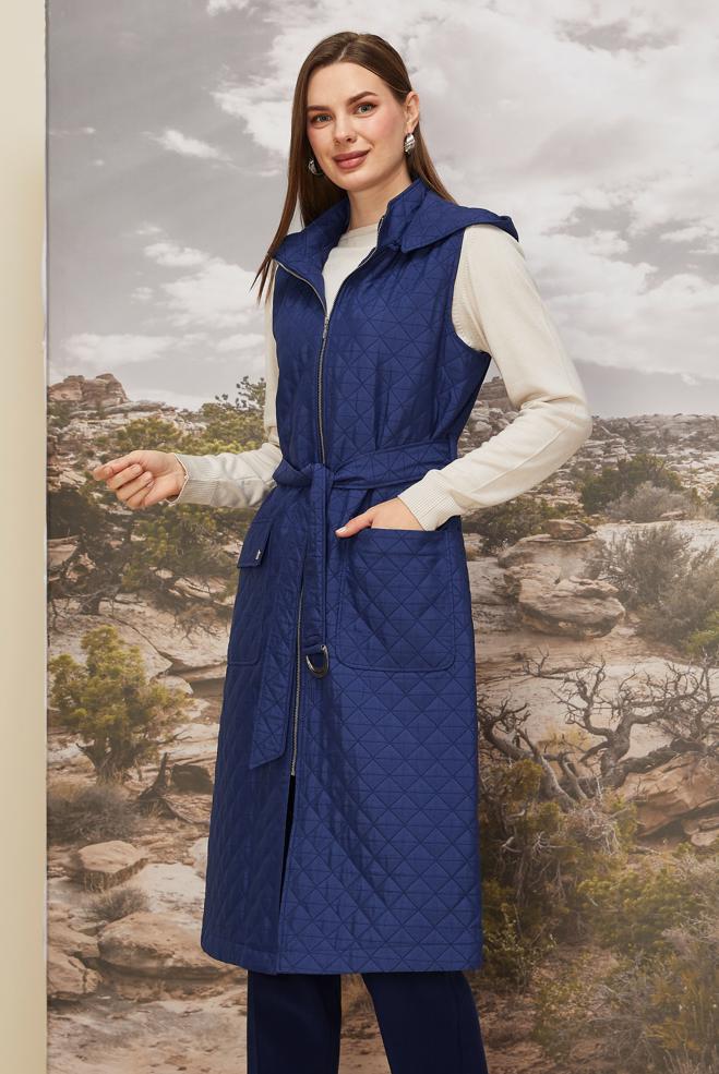 Tesettür giyim LACİVERT 46214 KAPİTONE 1266 YELEK 40-48 TEK 38 - ALVİNA