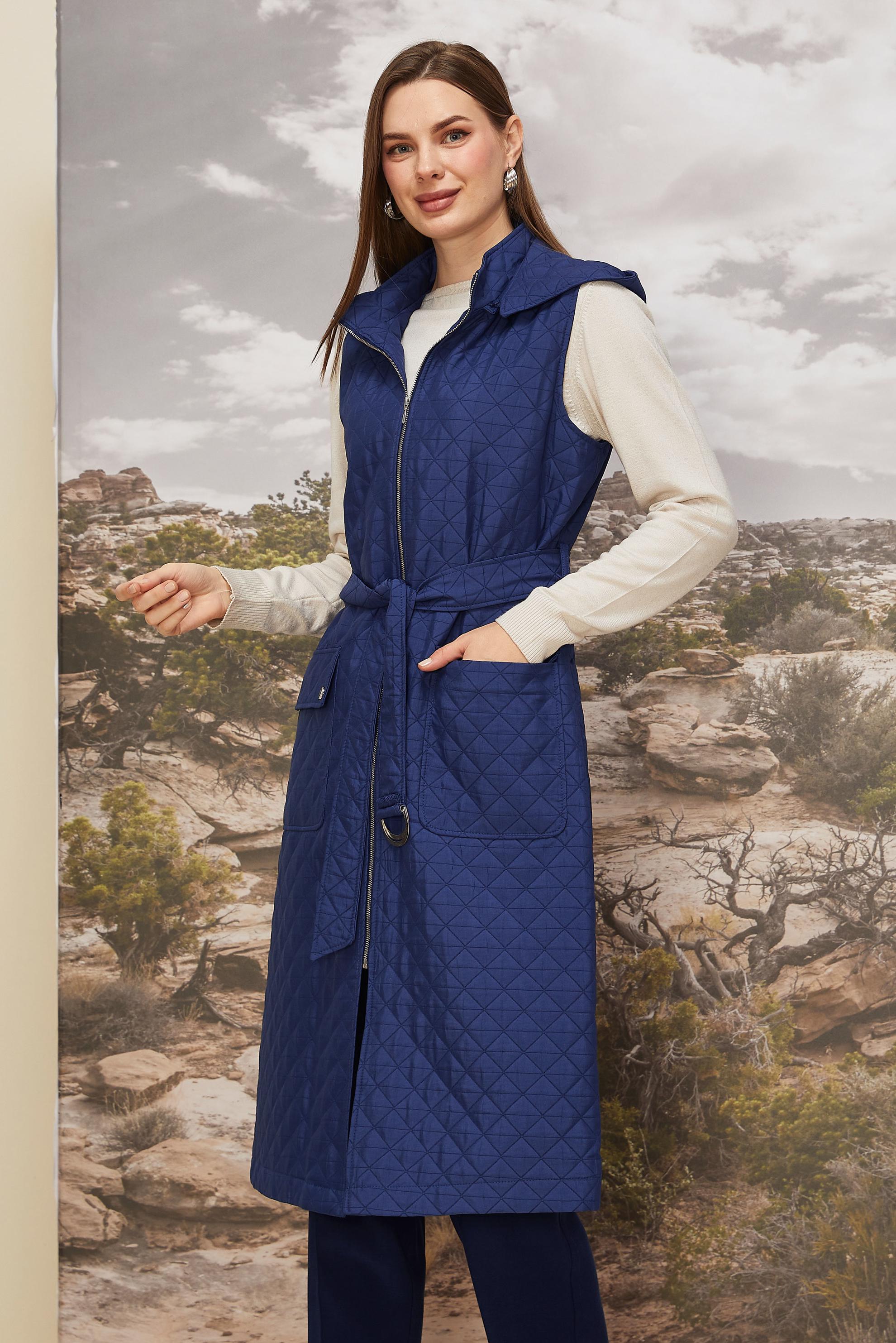 Tesettür giyim LACİVERT 46214 KAPİTONE 1266 YELEK 40-48 TEK 38