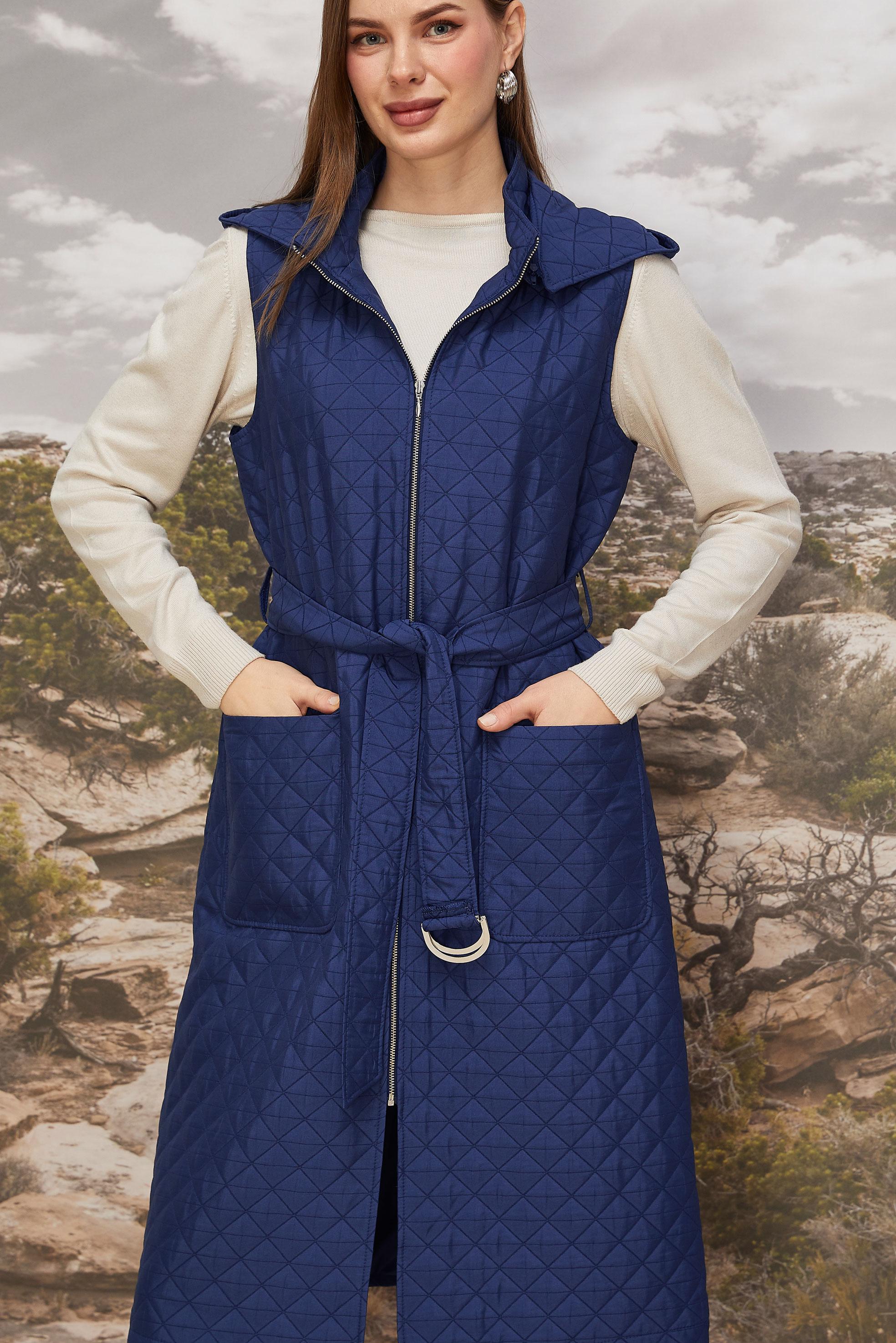 Tesettür giyim LACİVERT 46214 KAPİTONE 1266 YELEK 40-48 TEK 38