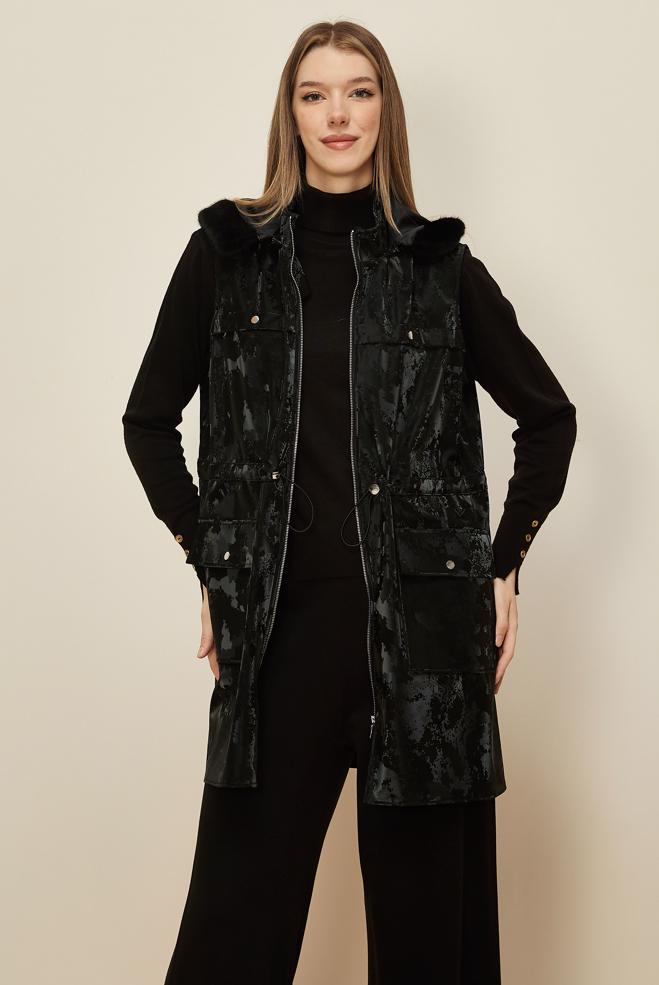 Tesettür giyim SİYAH 46254-1 1305 YELEK 40-46 TEK 38 - ALVİNA