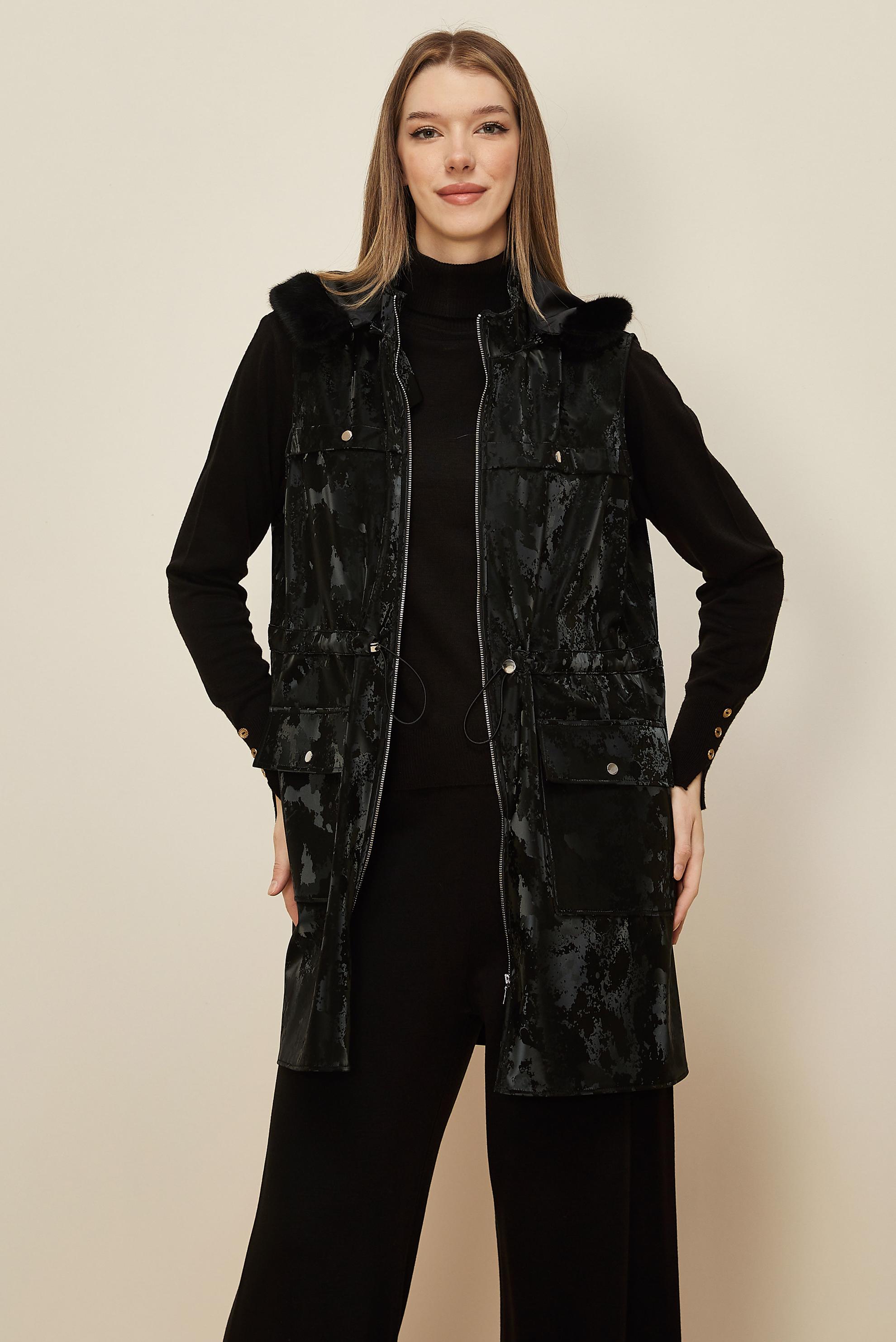 Tesettür giyim SİYAH 46254-1 1305 YELEK 40-46 TEK 38