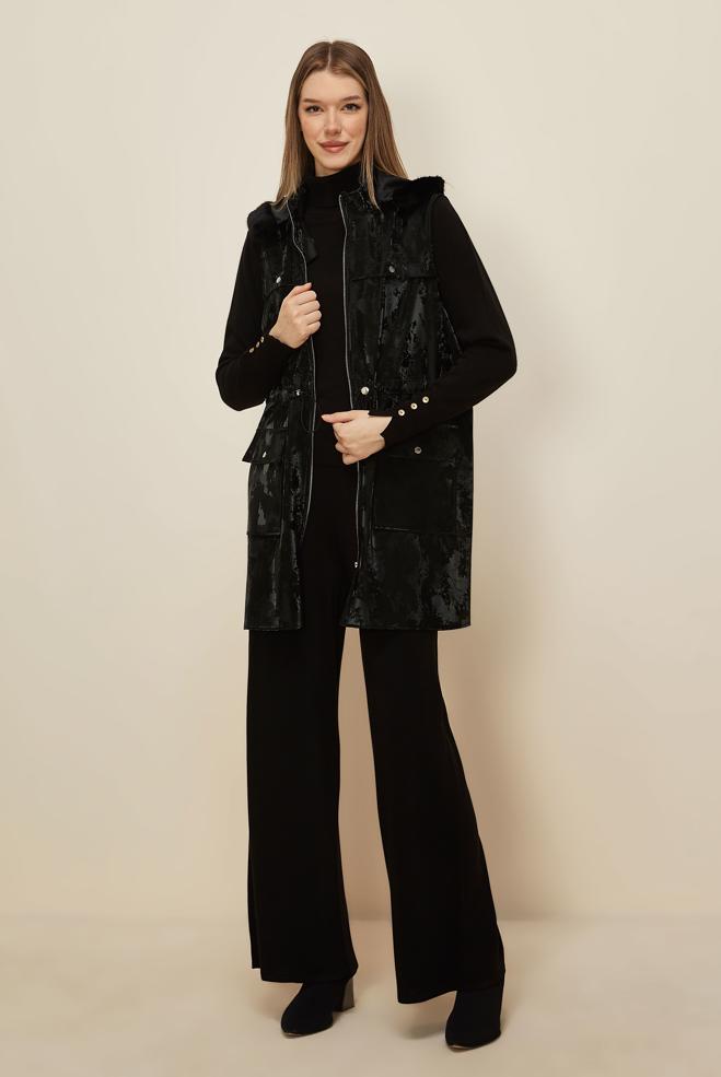 Tesettür giyim SİYAH 46254-1 1305 YELEK 40-46 TEK 38 - ALVİNA