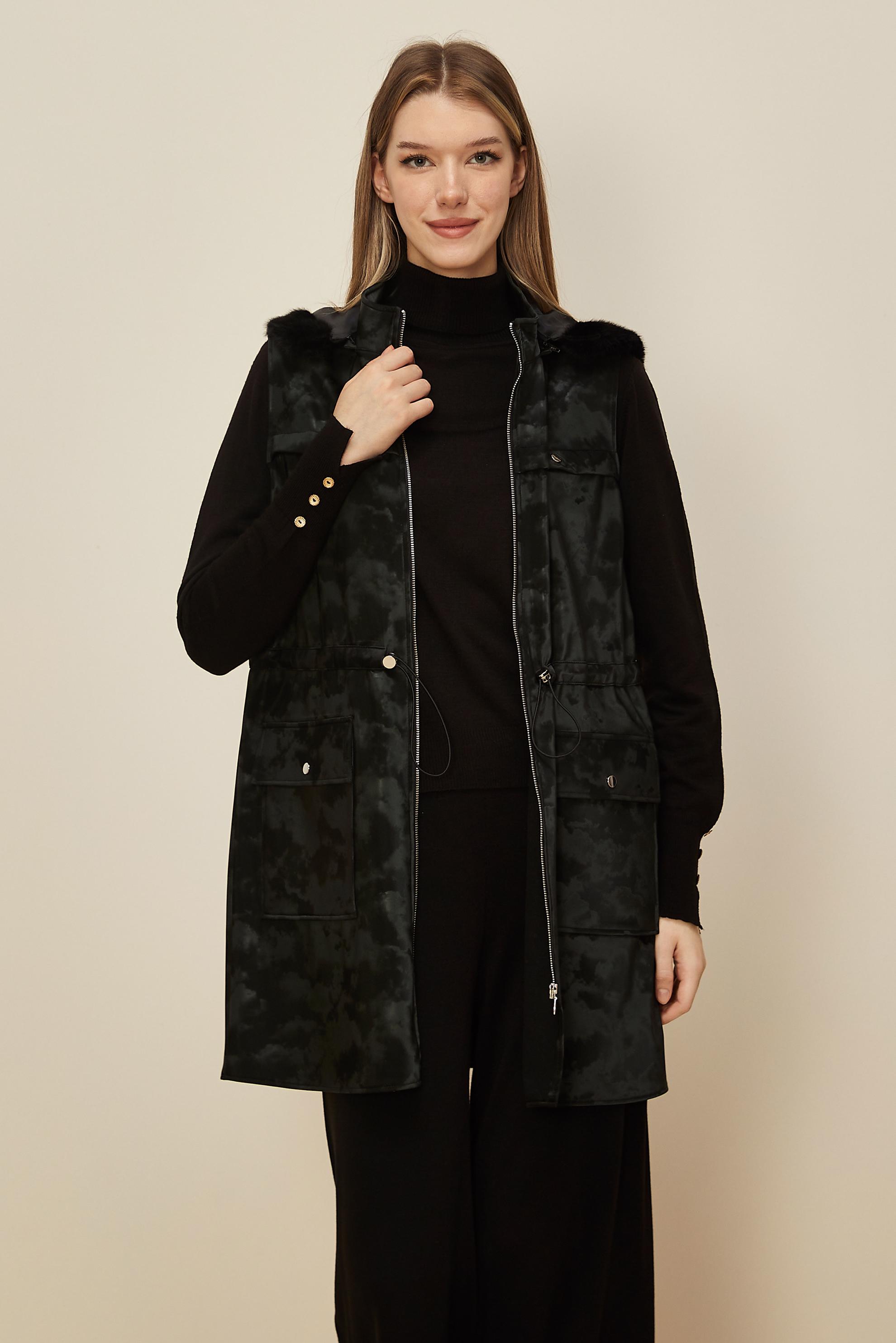 Tesettür giyim SİYAH 46254-2 1645 YELEK 40-46 TEK 38