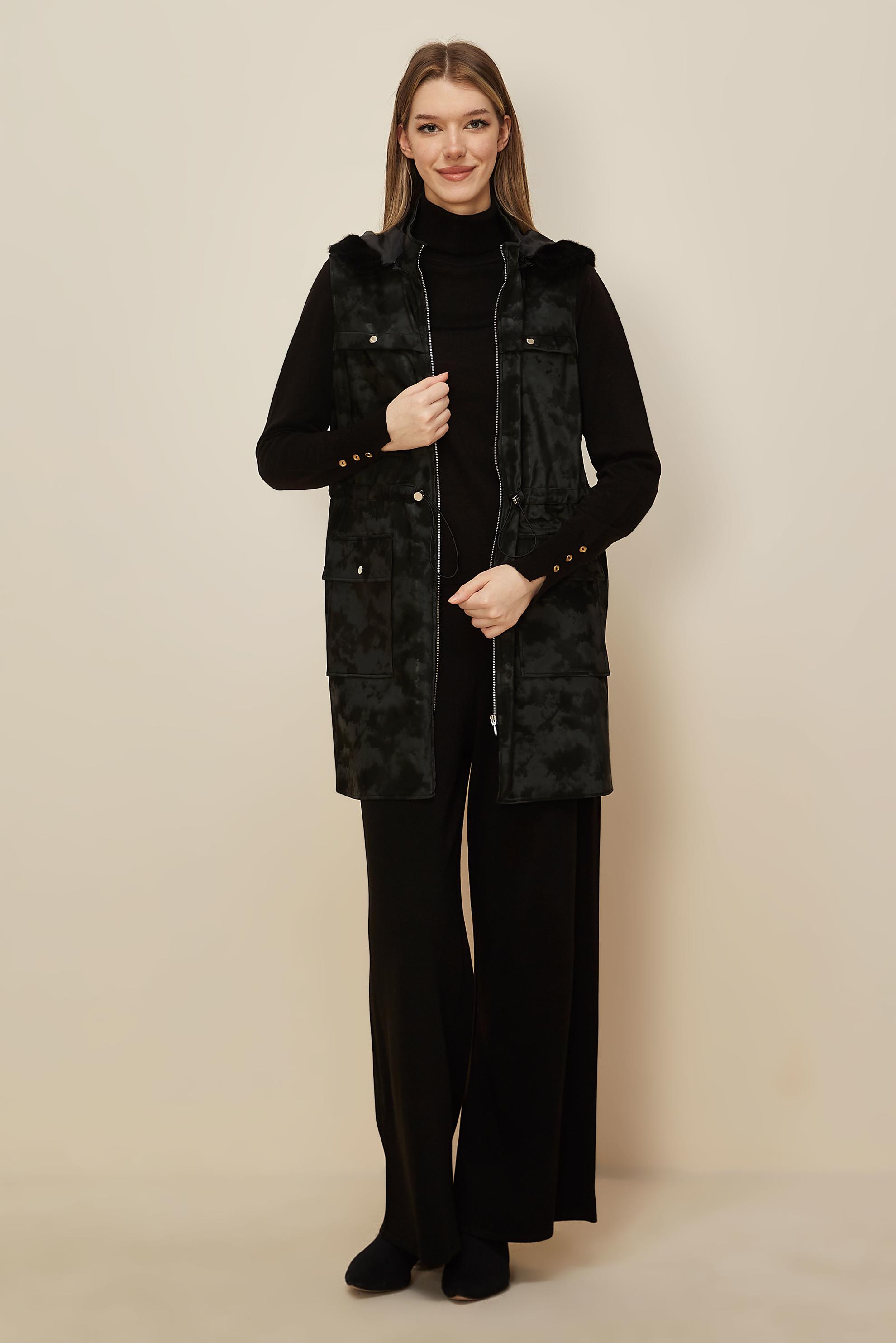 Tesettür giyim SİYAH 46254-2 1645 YELEK 40-46 TEK 38