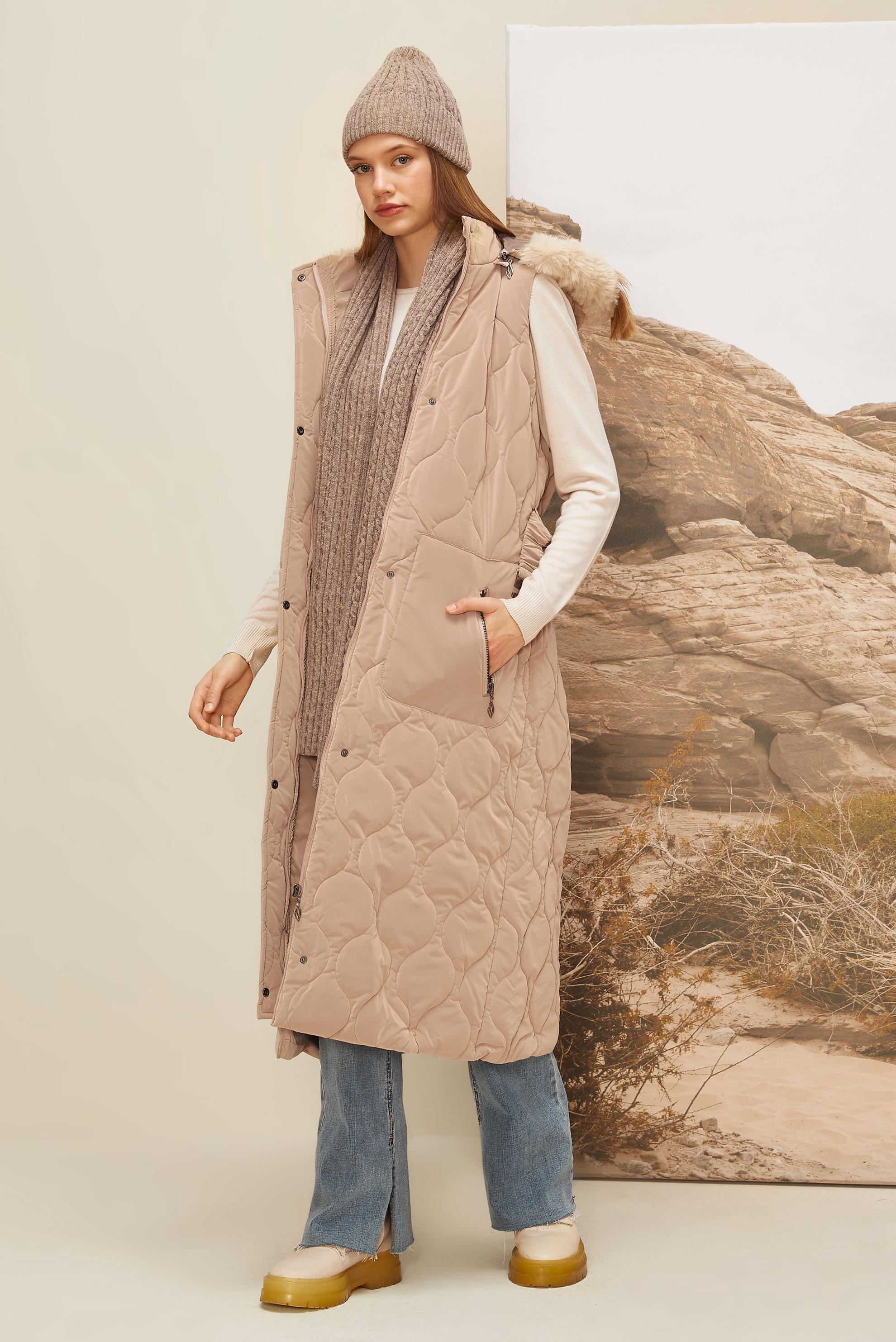 Vêtements hijab BEIGE DOUDOUNE À CAPUCHE 90588