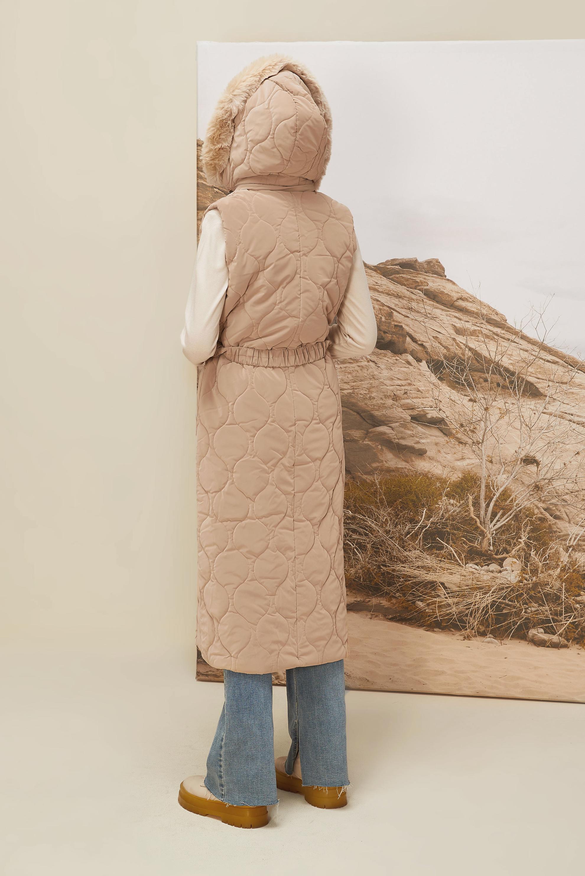 Vêtements hijab BEIGE DOUDOUNE À CAPUCHE 90588