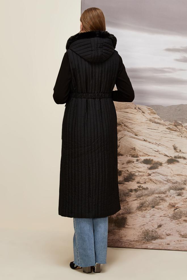 Vêtements hijab NOIR GILET MATELASSÉ 90596 - ALVİNA