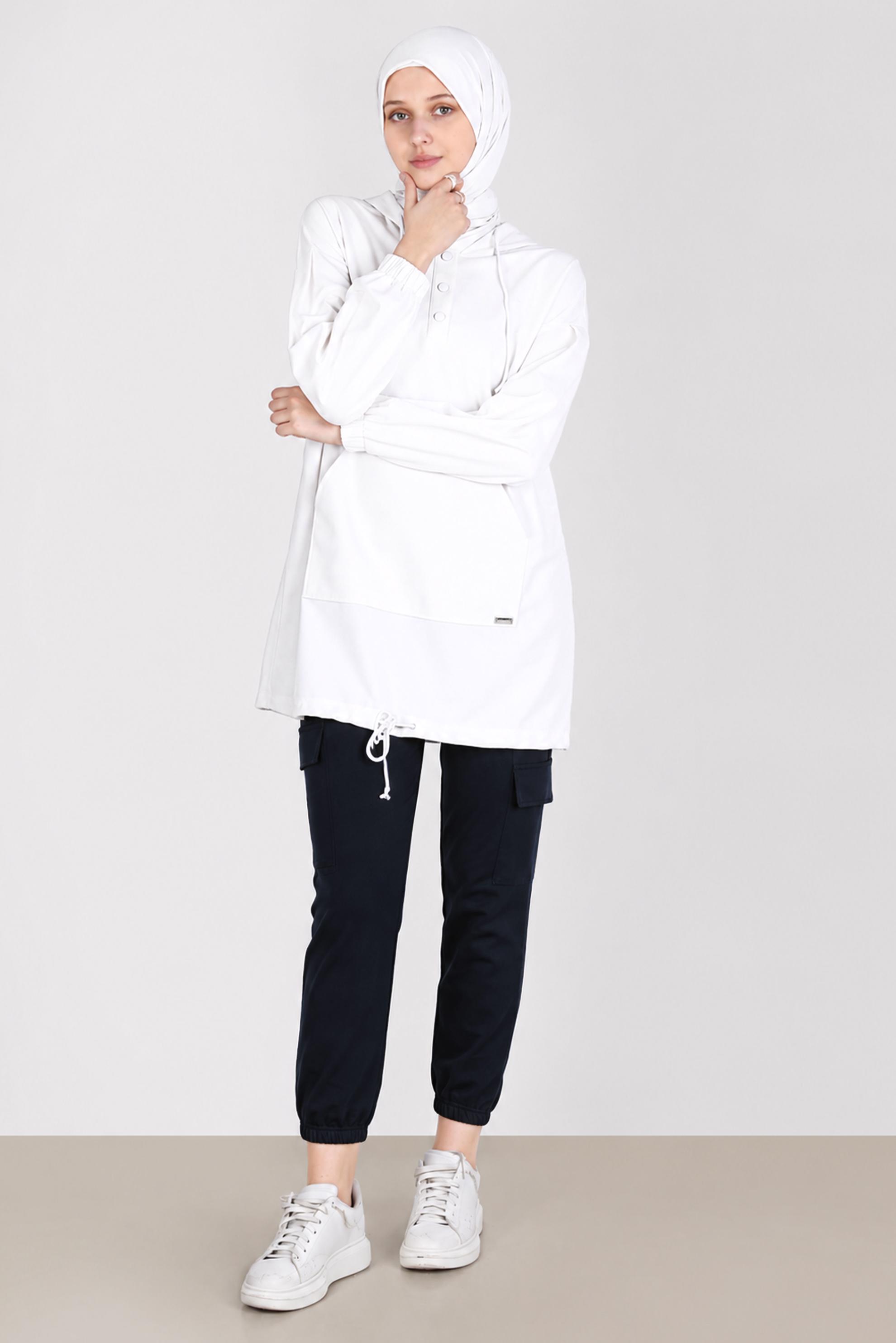 Hijab clothing NAVY BLUE POCKET DETAIL TRACKSUIT PANTS 70398 
