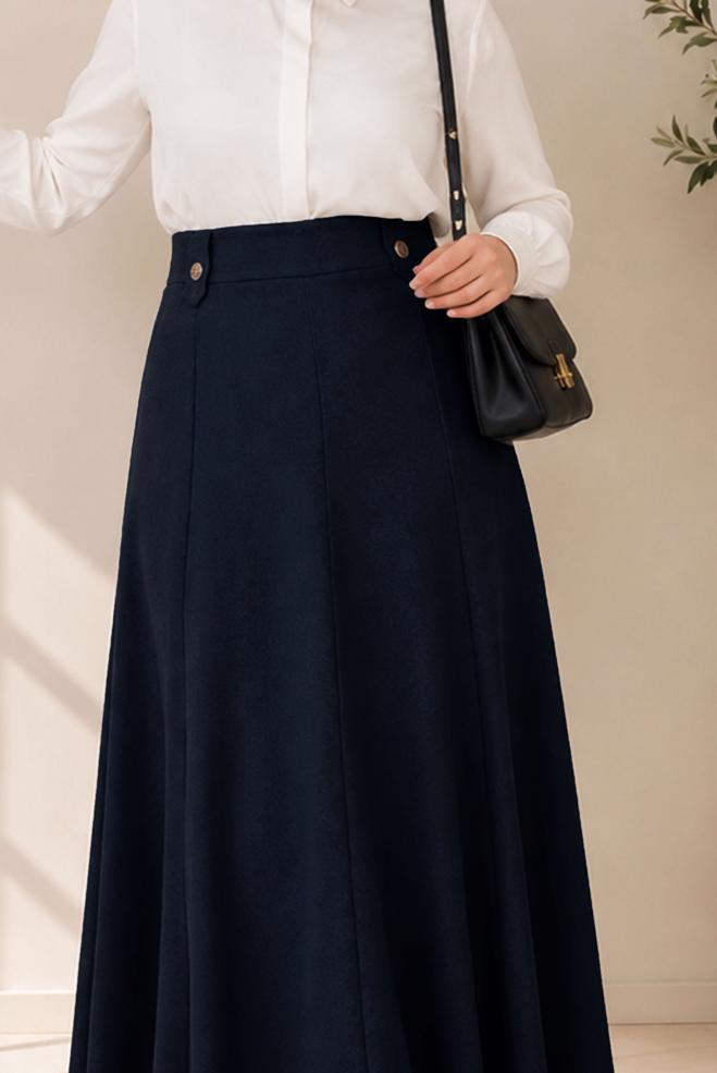Hijab clothing BEIGE PLUS SIZE BELL SKIRT 60690 - ALVİNA