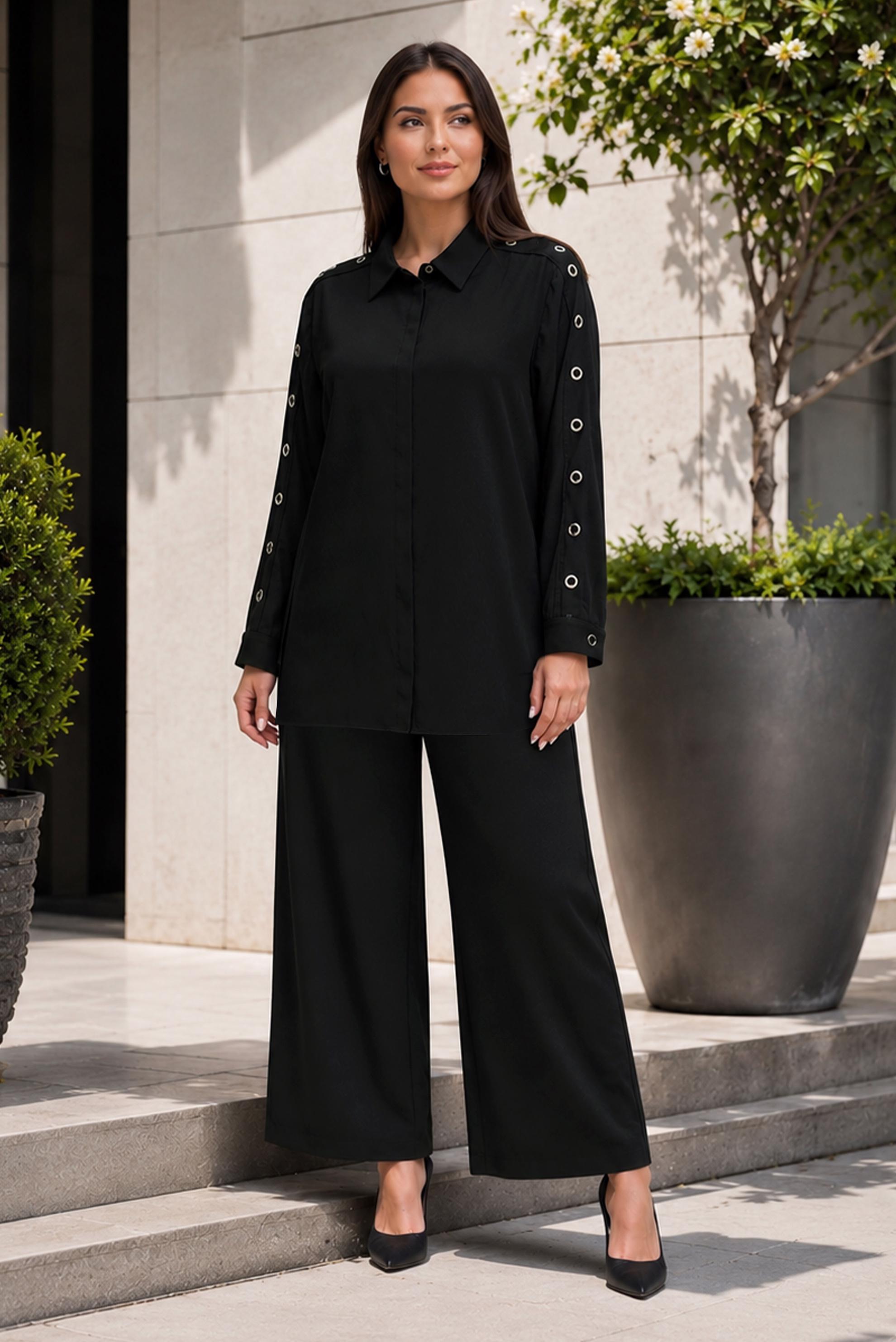 Hijab clothing BLACK 20777 17990 2 Lİ PANT.TK.42-48 TEK 44