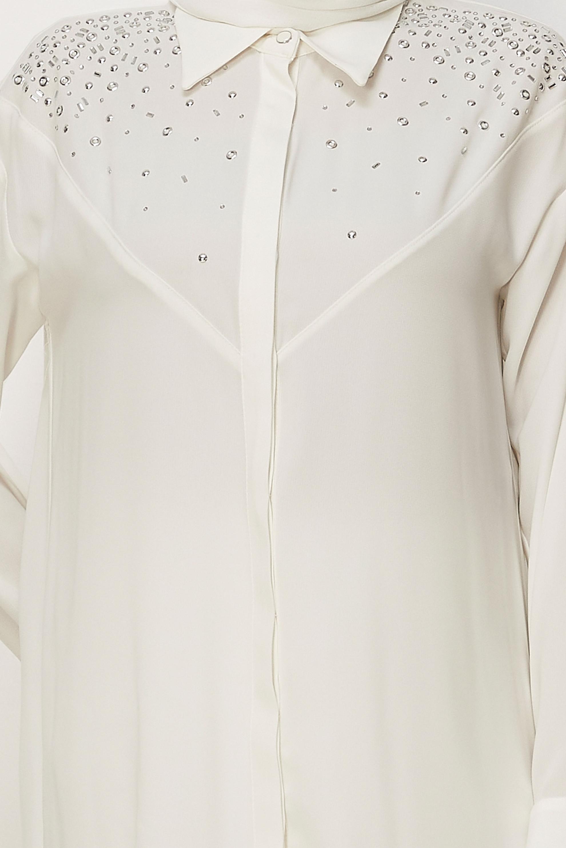 Hijab clothing WHITE STUD DETAILED TUNIC 45655